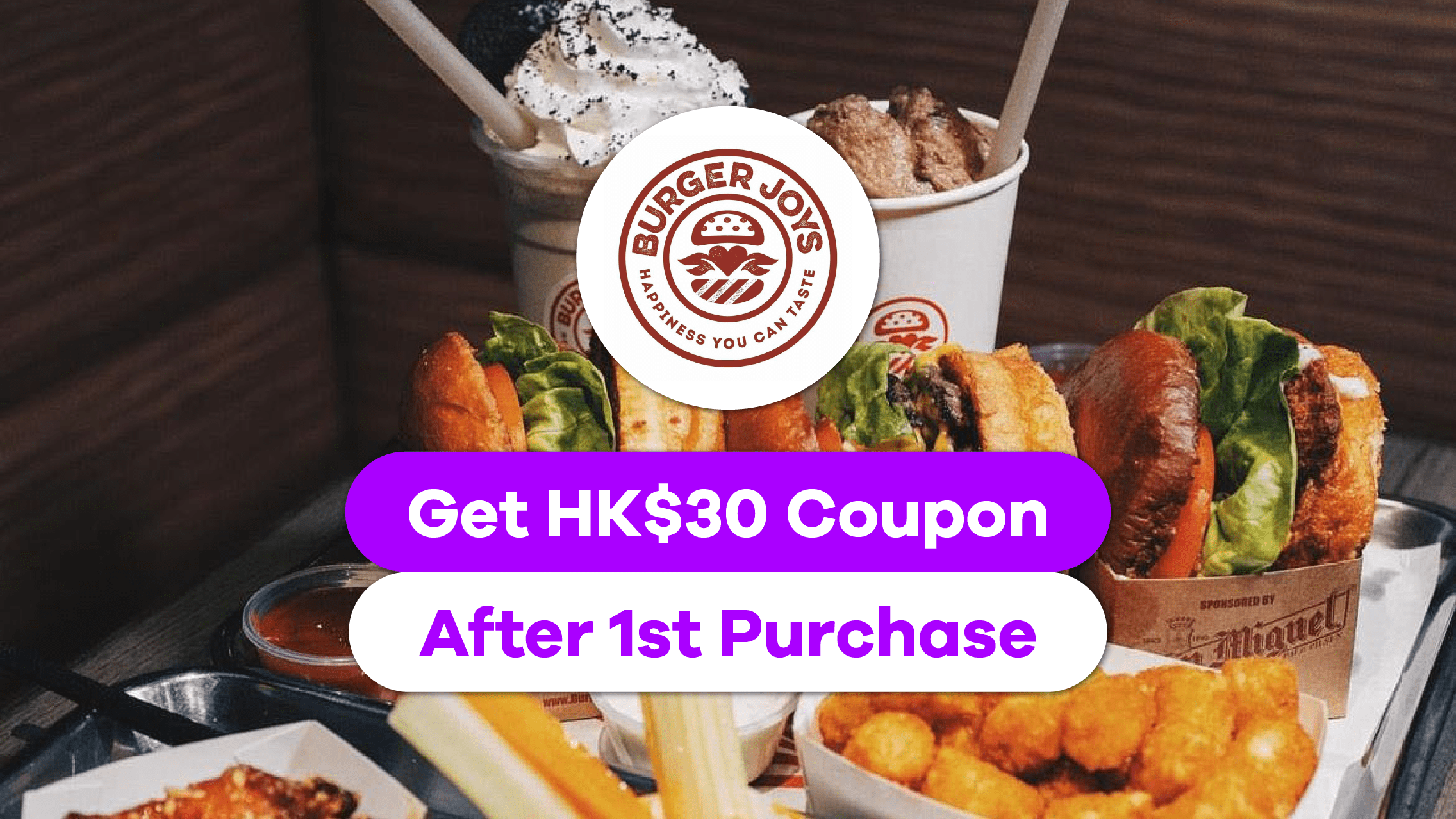 Burger Joys at X Pay! Get HK30 coupon after 1st purchase! X Pay
